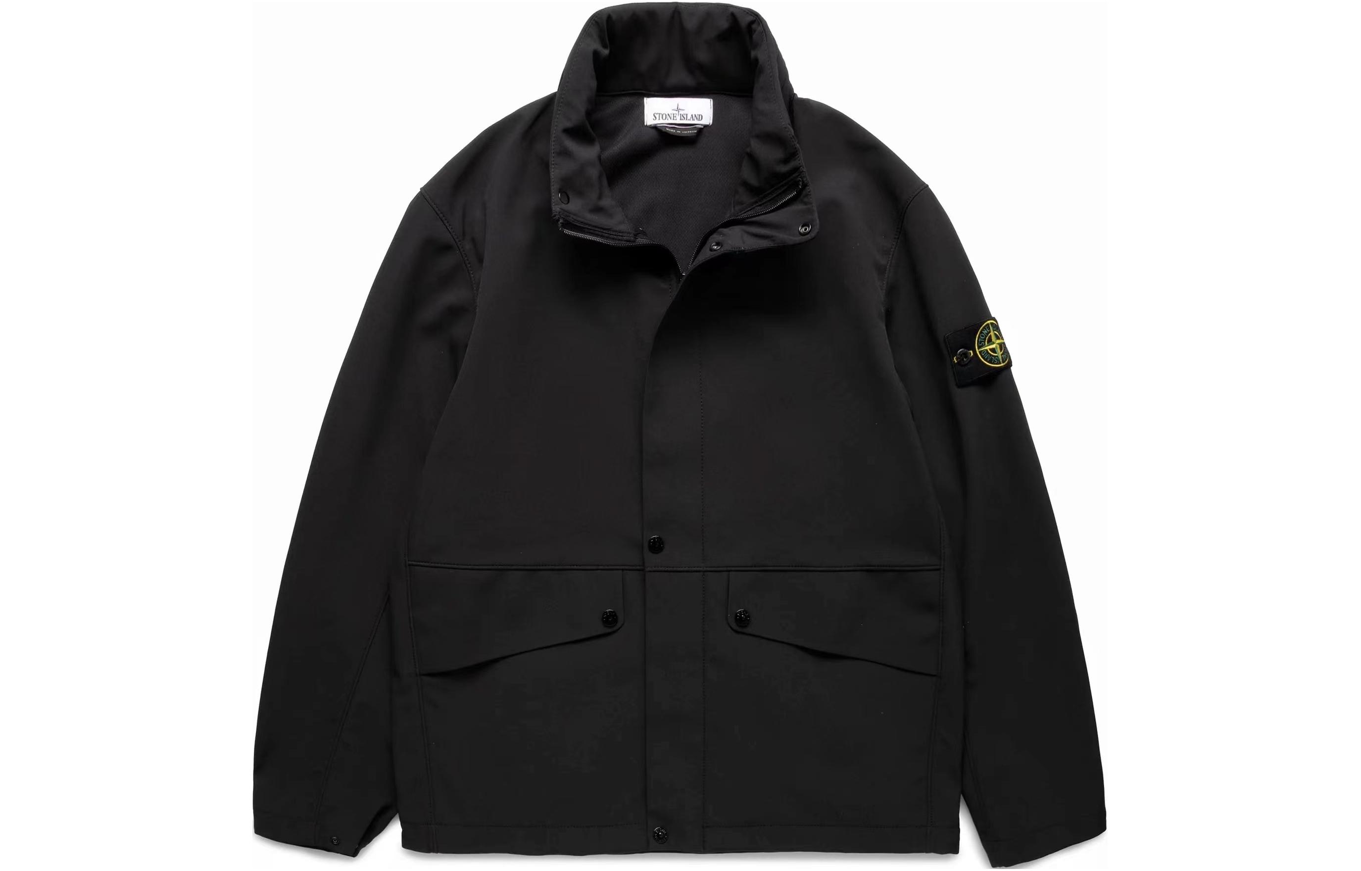 STONE ISLAND Lightweight Softshell Logo Zip-Up Jacket for Men. 801540327-V0029