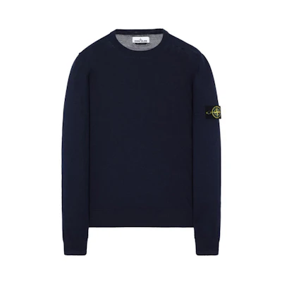 Stone Island Lightweight Wool Crewneck Sweater - Sea Blue. 7315526c4-v0028