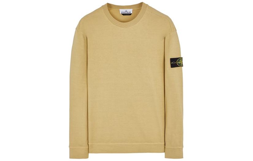 Stone Island Linen Crewneck Knit Long-Sleeve Sweatshirt - Solid Color 791563750-V0091