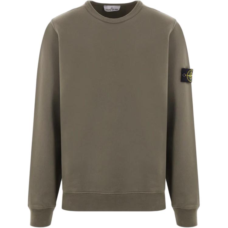 STONE ISLAND Logo Badge Crewneck Pullover Sweatshirt Brown - 811562420-V0075 圖 2