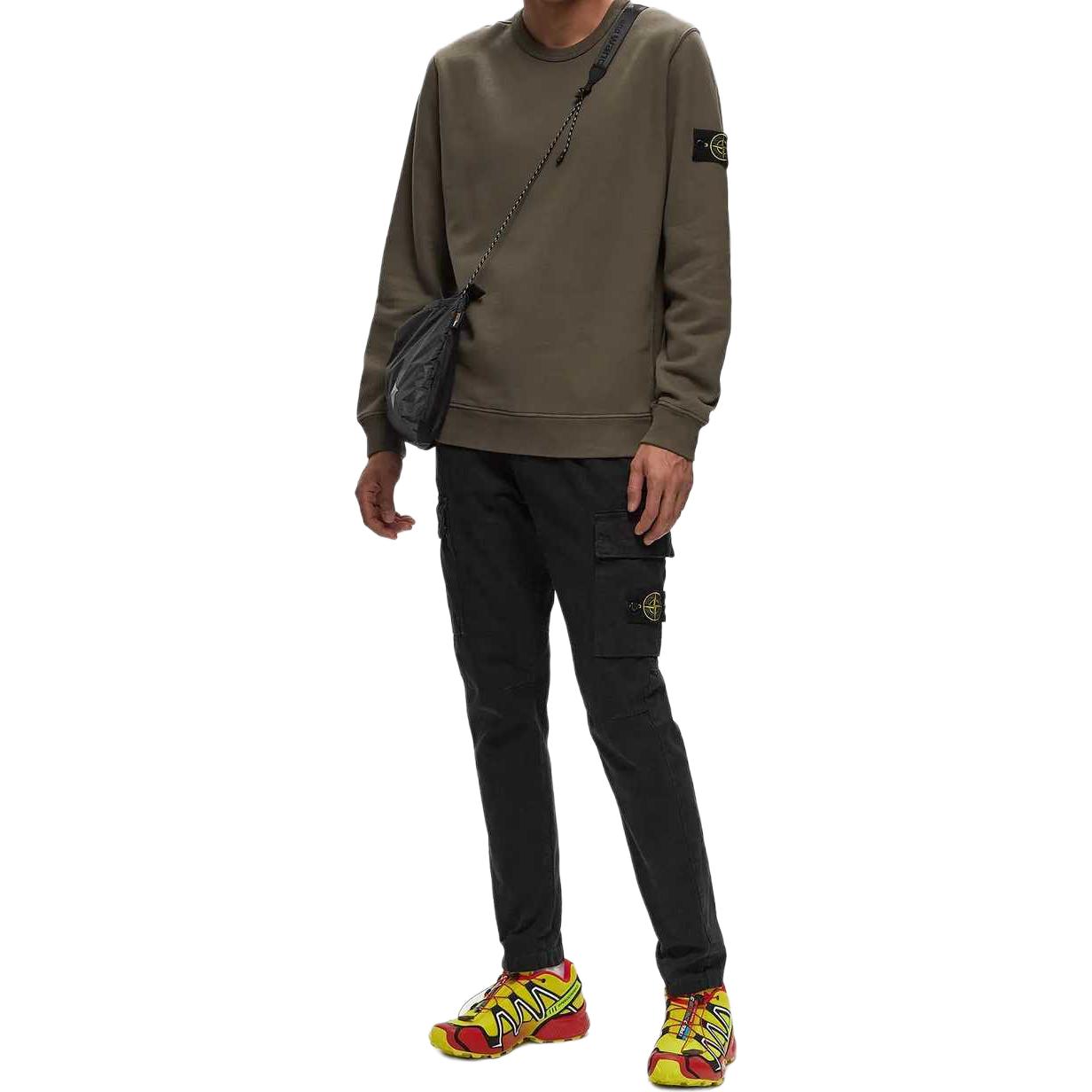 STONE ISLAND Logo Badge Crewneck Pullover Sweatshirt Brown - 811562420-V0075 圖 4