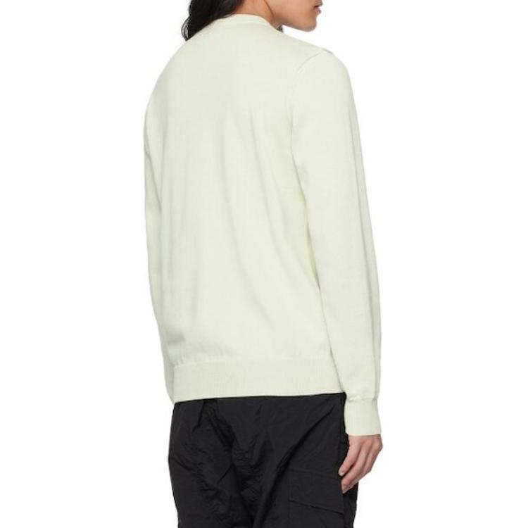 Details for Stone Island 標誌徽章長袖圓領羅紋上衣 開心果綠 8015540B2-V0051