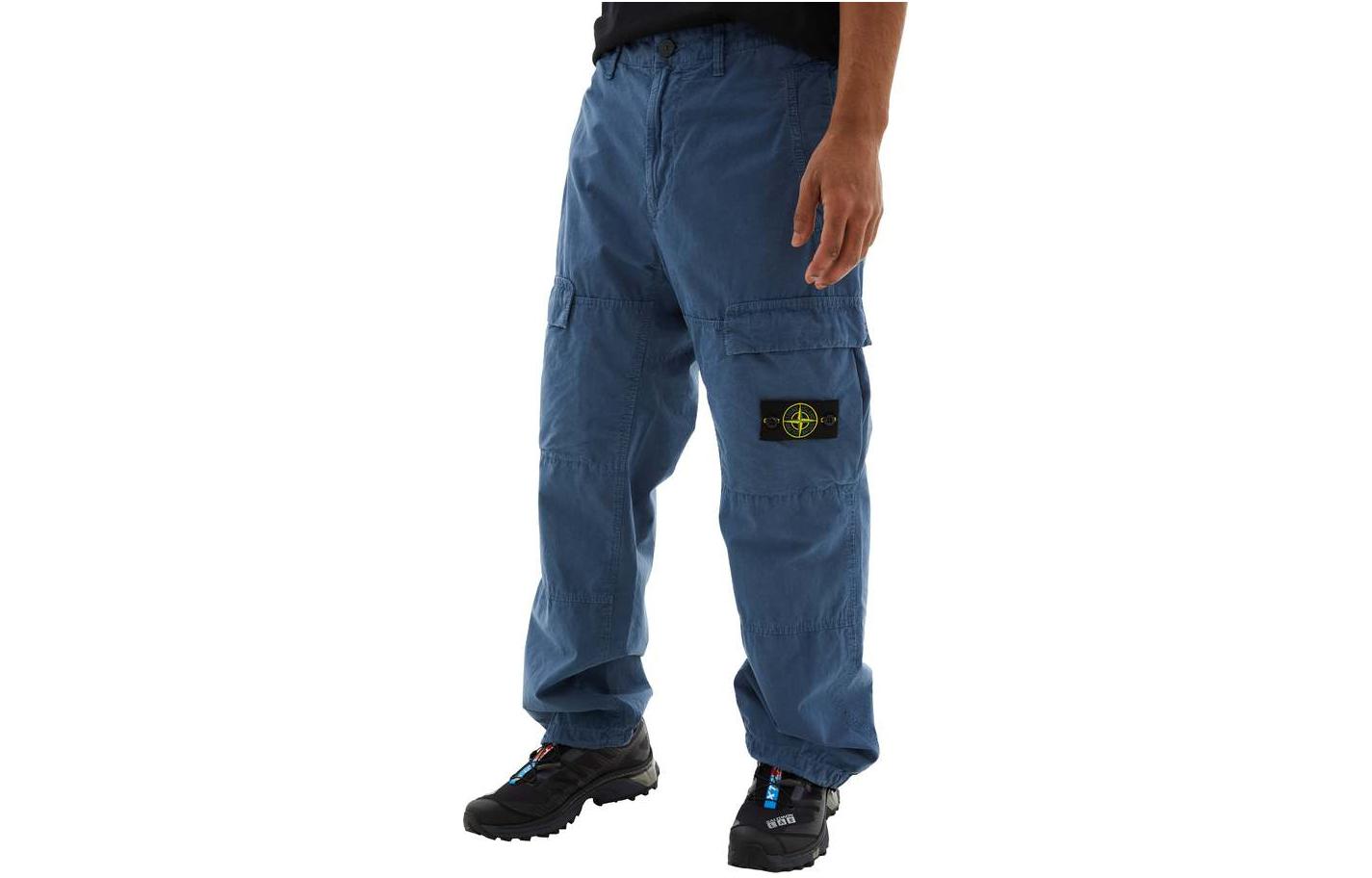 STONE ISLAND Logo Badge High-Waist Loose Fit Cargo Pants Men Deep Blue 8015311WA-V0124 圖 2
