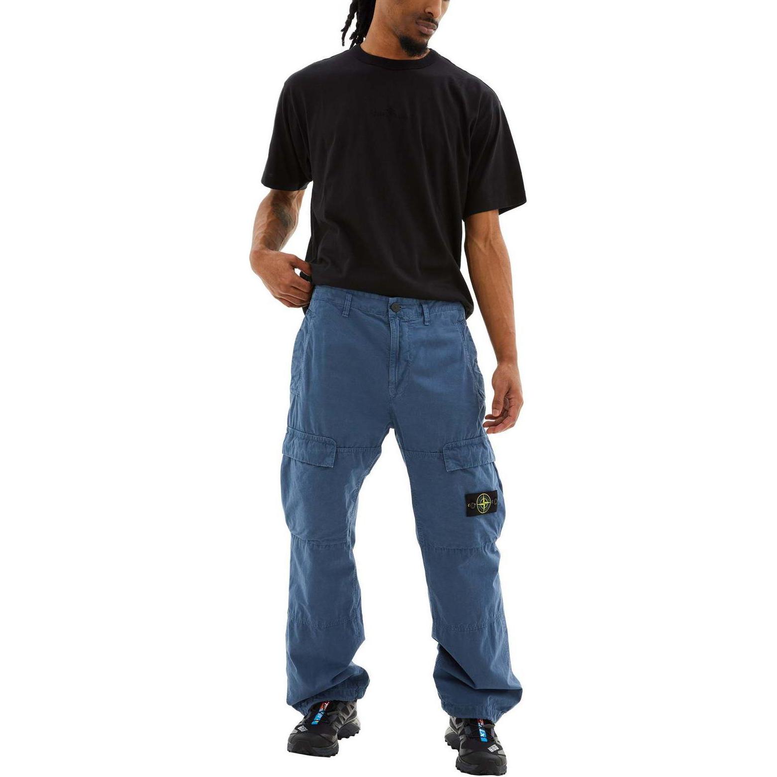 STONE ISLAND Logo Badge High-Waist Loose Fit Cargo Pants Men Deep Blue 8015311WA-V0124 圖 3