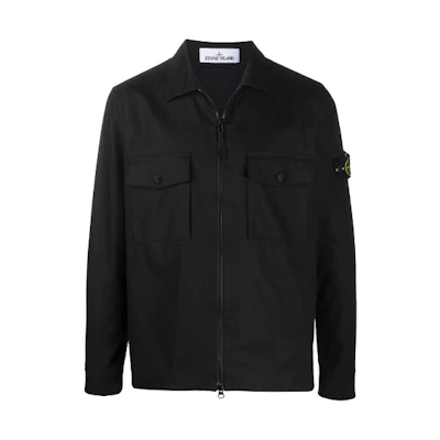 STONE ISLAND Logo Badge Shirt Jacket Men’s Black 721511814-V0029