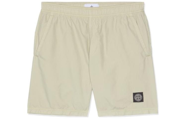 STONE ISLAND Logo Beige Relaxed Fit Casual Shorts Men 8015B0946-V0195