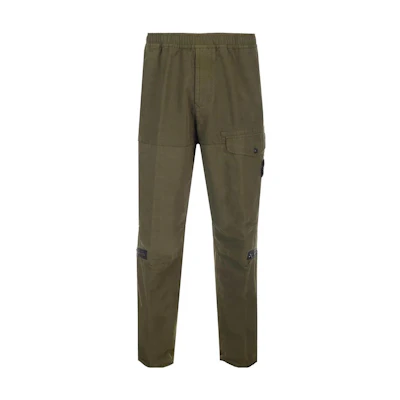 STONE ISLAND Logo Cargo Pants Elastic Waist - Army Green 791531412-V0058