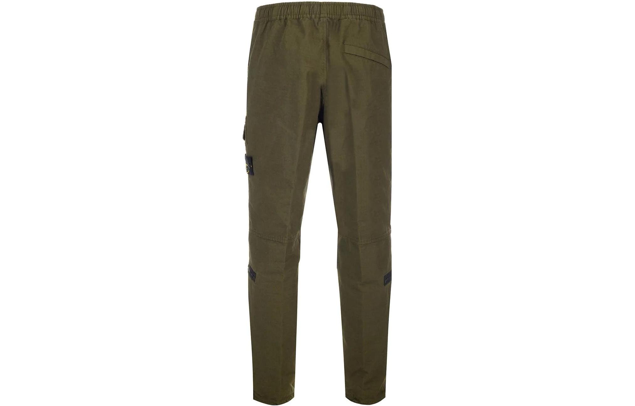 Lookbook STONE ISLAND Seluar Cargo Logo Elastik Pinggang - Hijau Tentera 791531412-V0058