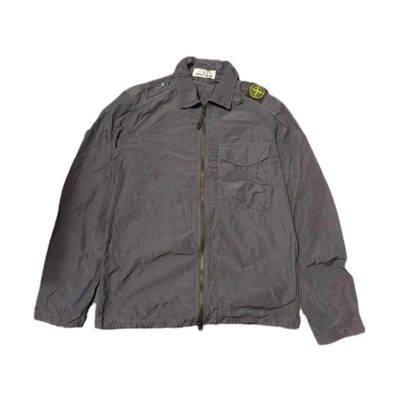 Stone Island Logo Collar Long Sleeve Casual Jacket Black 741510802V0065