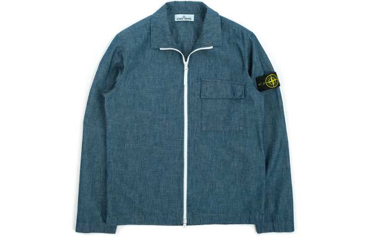 Order STONE ISLAND 藍色標誌翻領外套 外套. 741511207-WASH