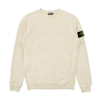 Stone Island Logo Crewneck Beige Long Sleeve Sweatshirt 741566060-V0193