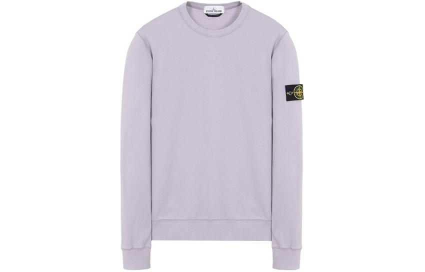 Stone Island Logo Crewneck Casual Long Sleeve Sweatshirt Men’s Light Purple 791563750-V0047