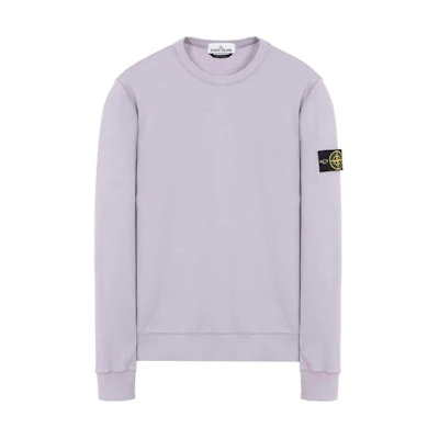 Stone Island Logo Crewneck Casual Long Sleeve Sweatshirt Men’s Light Purple 791563750-V0047