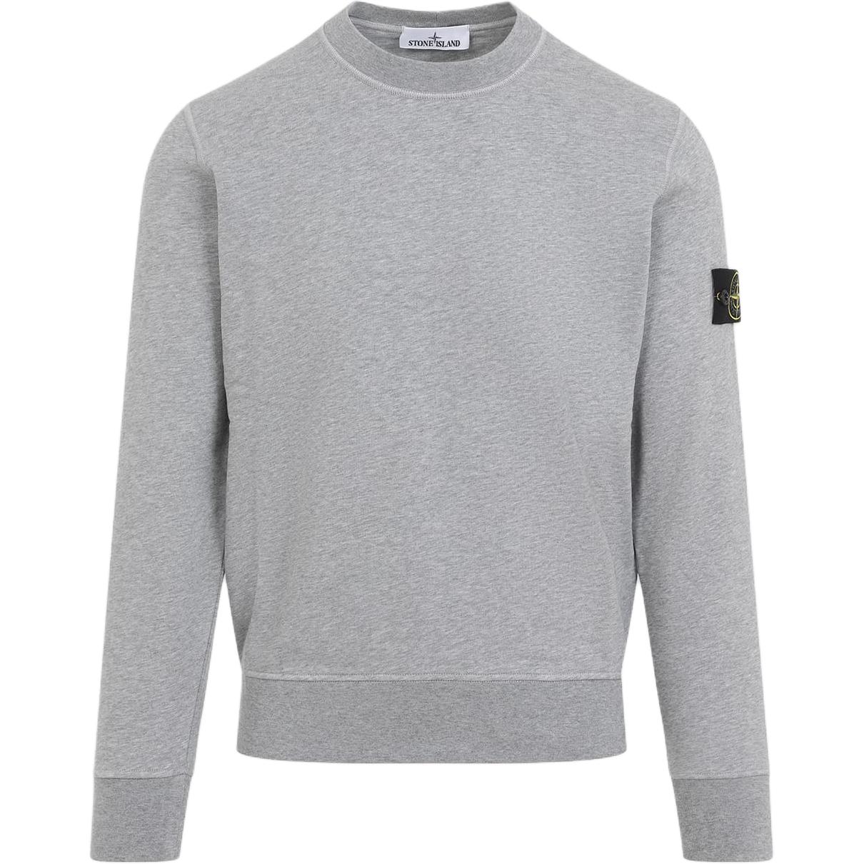 Stone Island Logo Crewneck Long Sleeve Sweatshirt Men - Gray POIZON240809230