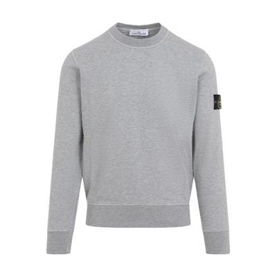 Stone Island Logo Crewneck Long Sleeve Sweatshirt Men - Gray POIZON240809230