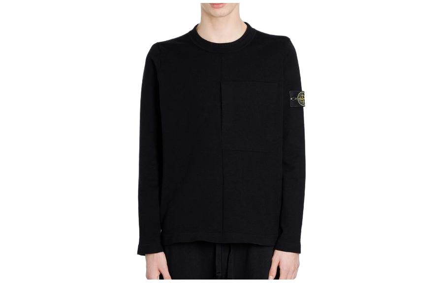 Stone Island Logo Crewneck Long Sleeve Sweatshirt Men’s Black 7215512d2-v0029