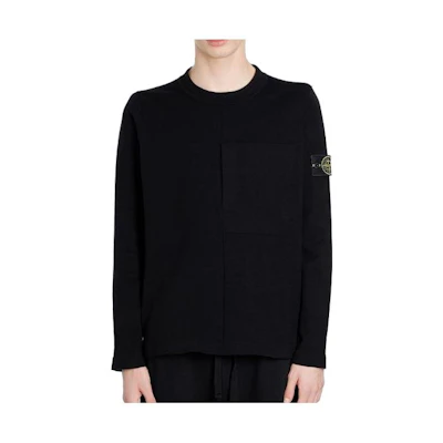 Stone Island Logo Crewneck Long Sleeve Sweatshirt Men’s Black 7215512d2-v0029