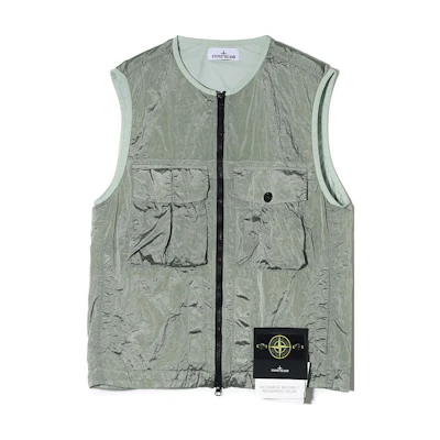 STONE ISLAND Logo Crewneck Loose Fit Sleeveless Vest Men - Grey 7815G0619-V0052