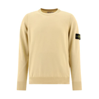 Stone Island Logo Crewneck Pullover Long Sleeve Sweatshirt Beige 8015540B2-V0091