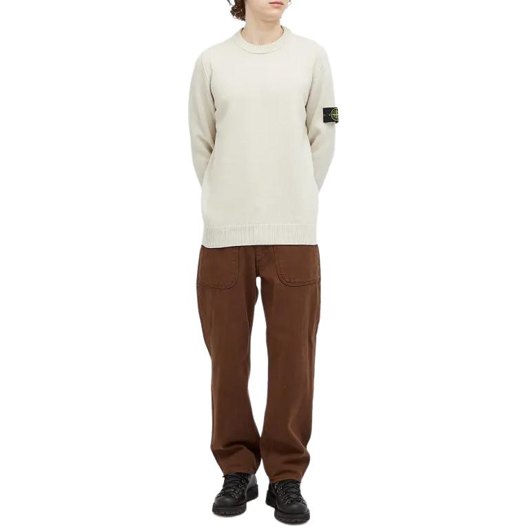 STONE ISLAND Logo Crewneck Pullover Sweater Unisex Off-White Autumn/Winter. 8115508A3-V0097 圖 3