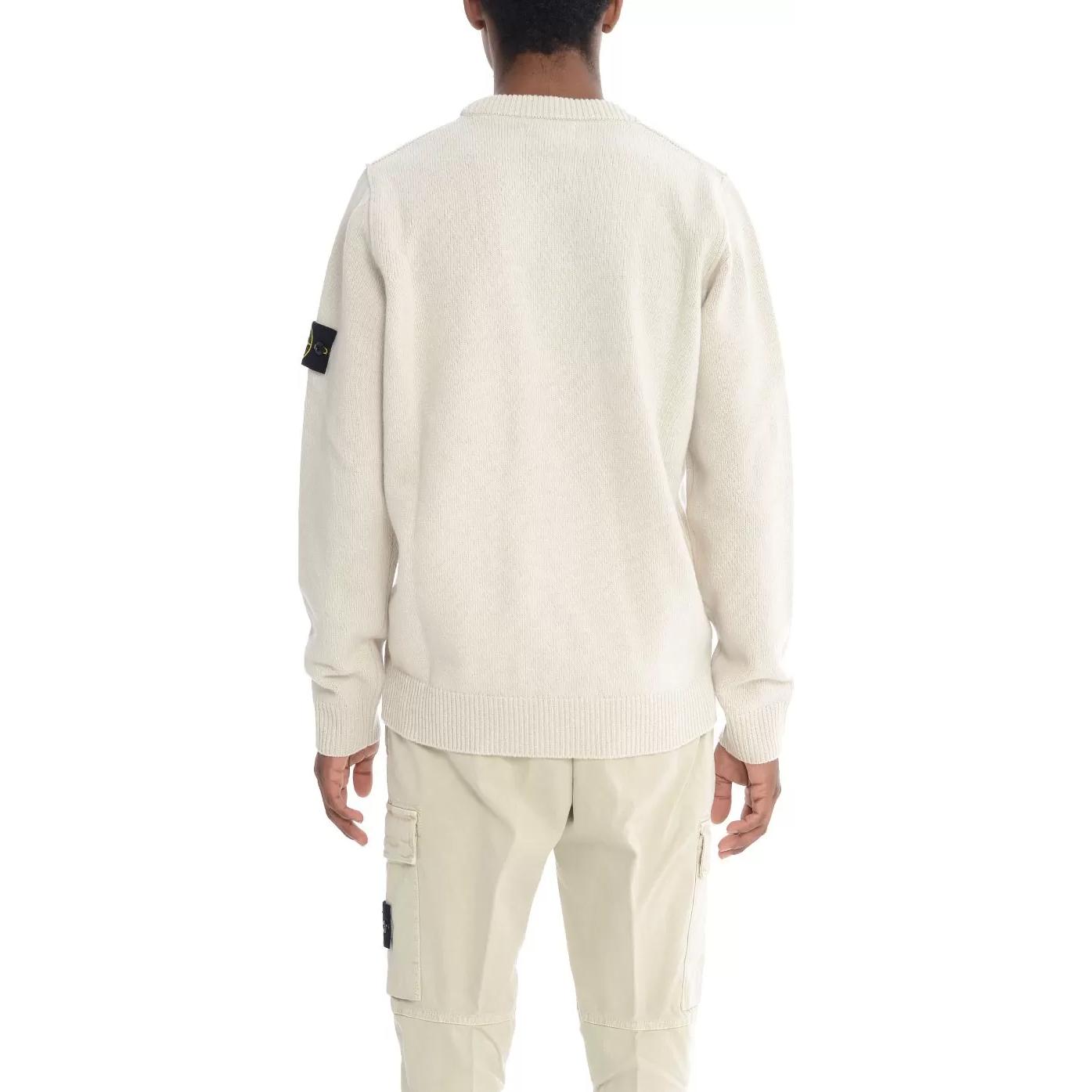 STONE ISLAND Logo Crewneck Pullover Sweater Unisex Off-White Autumn/Winter. 8115508A3-V0097 圖 6
