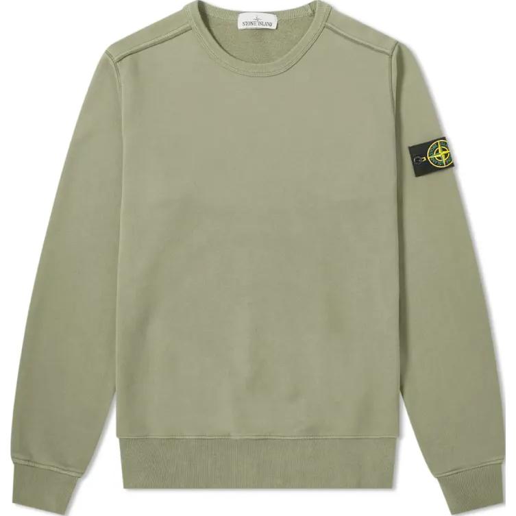 Stone Island Logo Crewneck Pullover Sweatshirt Green 711562720-V0068