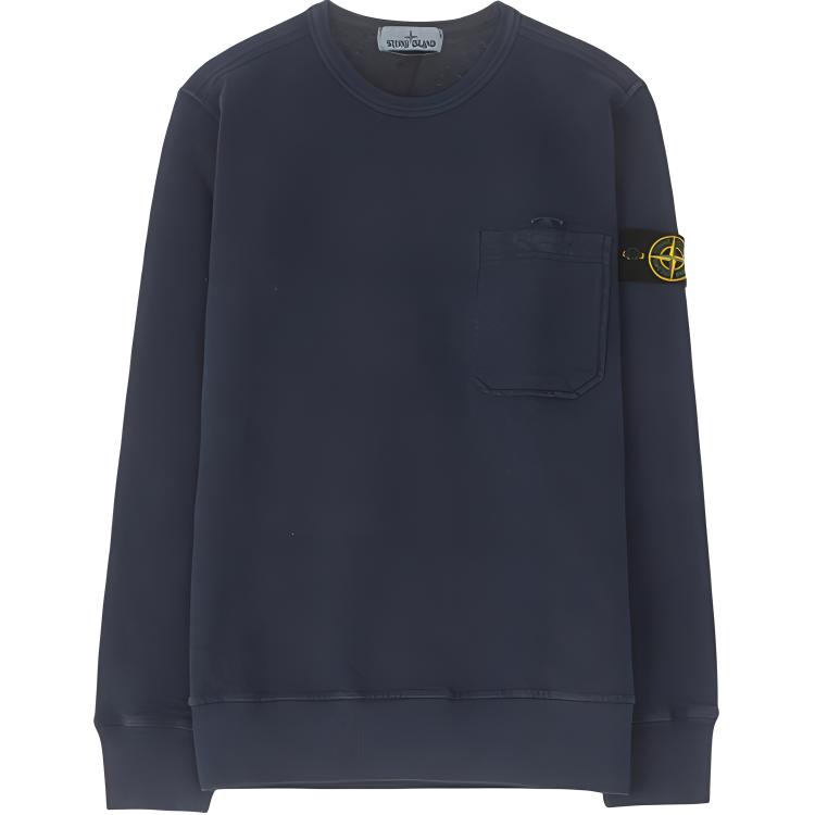Stone Island Logo Crewneck Pullover Sweatshirt Men’s Blue 721563560-V0128