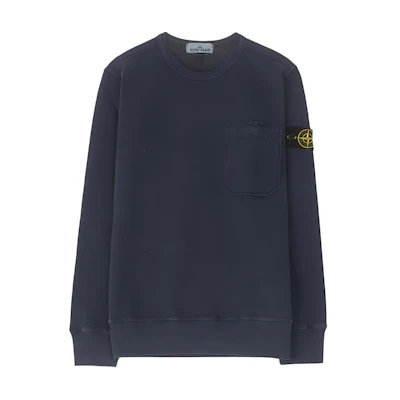 Stone Island Logo Crewneck Pullover Sweatshirt Men’s Blue 721563560-V0128
