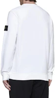 Shop STONE ISLAND 男士白色Logo圓領套頭長袖衛衣 811562420-V0001