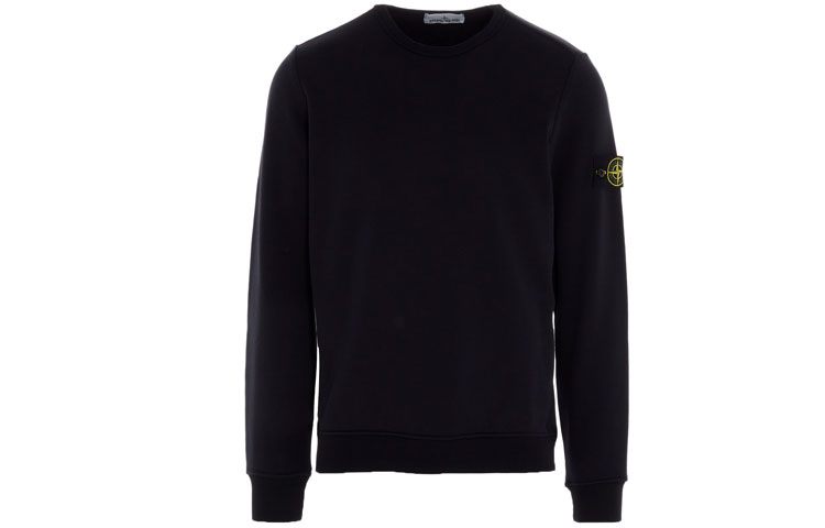 Stone Island Logo Crewneck Pullover Sweatshirt Navy Blue 731565247-v0020