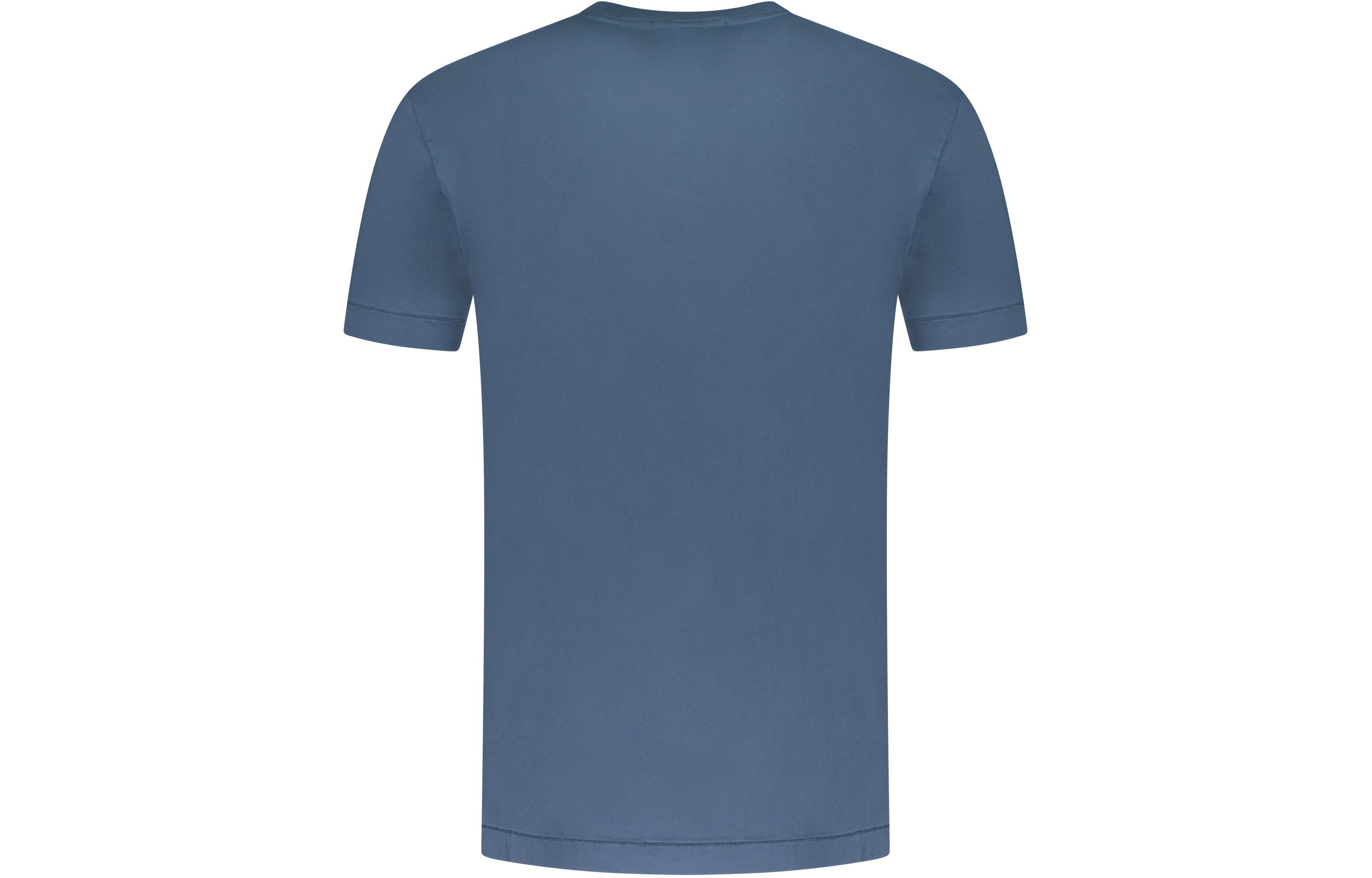 Lookbook STONE ISLAND 男款藍色標誌短袖圓領T恤 801524113-V0024