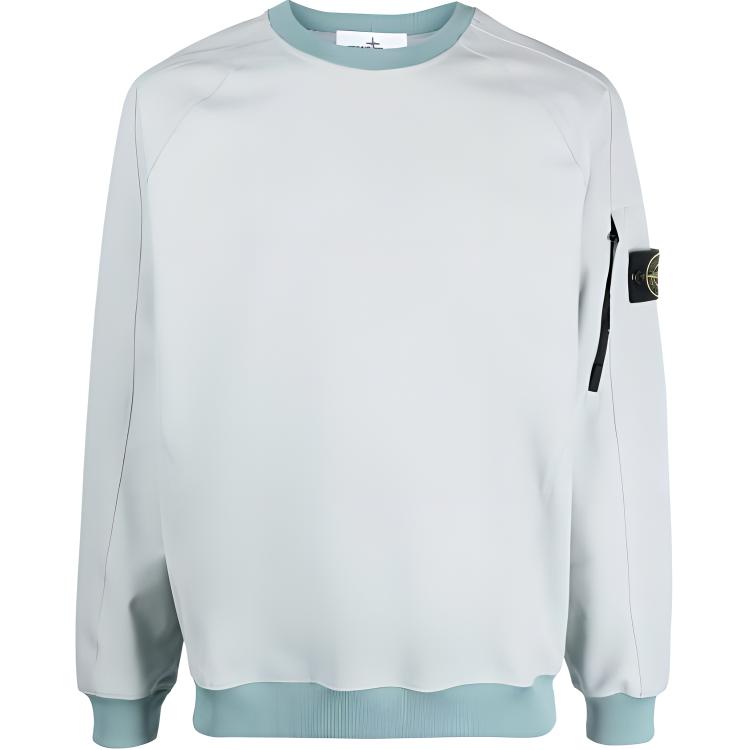 Stone Island Logo Crewneck Sweatshirt Blue - Long Sleeve 781560653-V0041