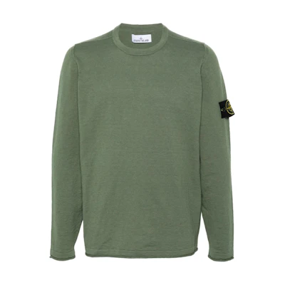 Stone Island Logo Crewneck Sweatshirt Green - Long Sleeve Pure Color 8015502B0-A0059