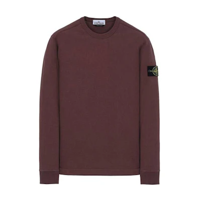 Stone Island Logo Crewneck Sweatshirt Maroon 741564450-V0011