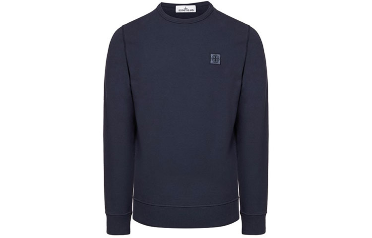 Stone Island Logo Crewneck Sweatshirt Ocean Blue 731565037-V0028
