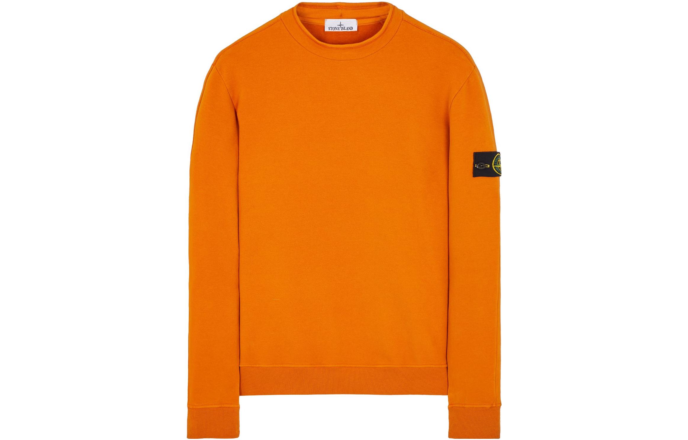 Stone Island Logo Crewneck Sweatshirt Orange Apparel 791561352-V0013