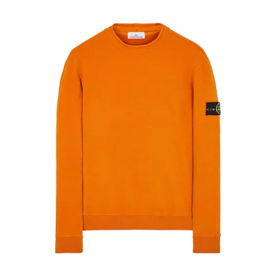 Stone Island Logo Crewneck Sweatshirt Orange Apparel 791561352-V0013