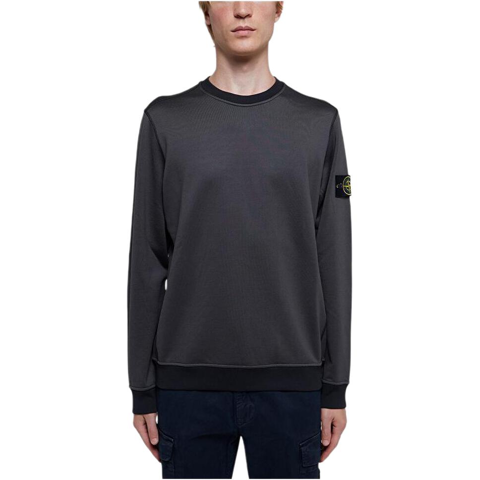 Stone Island Logo Crewneck Sweatshirt Unisex Gray 751563547-V0065
