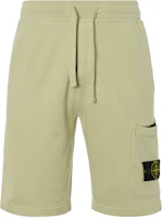STONE ISLAND Logo Drawstring Casual Shorts Light Green. 801564651-V0091 STONE ISLAND Logo Drawstring Casual Shorts Light Green. 801564651-V0091