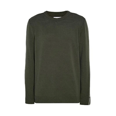 STONE ISLAND Logo Embroidered Crewneck Sweater Green 7715545A8-V0058