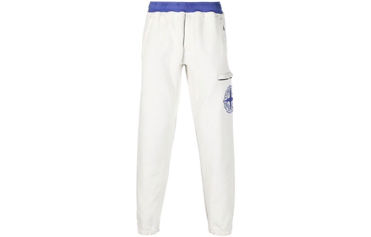STONE ISLAND Logo Embroidered Knit Sweatpants White 751562937-V0043 圖 2