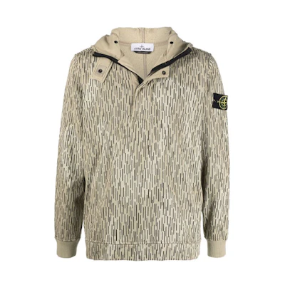 STONE ISLAND Logo Half-Zip Sweatshirt Light Brown. 7515653E3-V0091