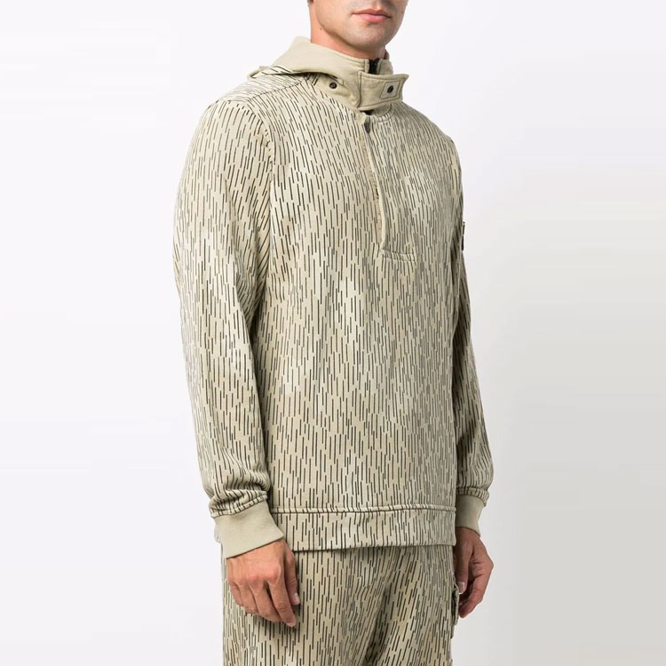 STONE ISLAND Logo Half-Zip Sweatshirt  Light Brown. 7515653E3-V0091 圖 5