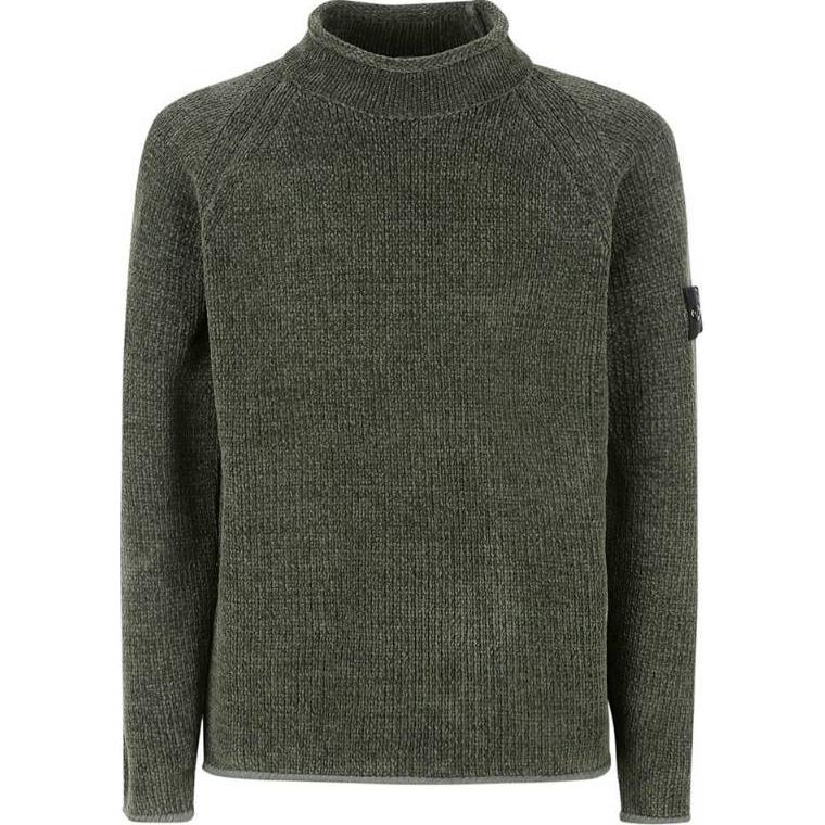 Order STONE ISLAND Logo High-Neck Green Sweater  Long Sleeve 8115557A9-V0059
