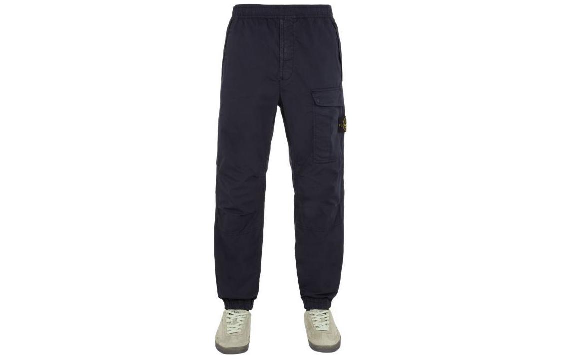 STONE ISLAND Logo High-Waist Loose Fit Casual Pants Navy Blue Men’s. 801530510-V0020