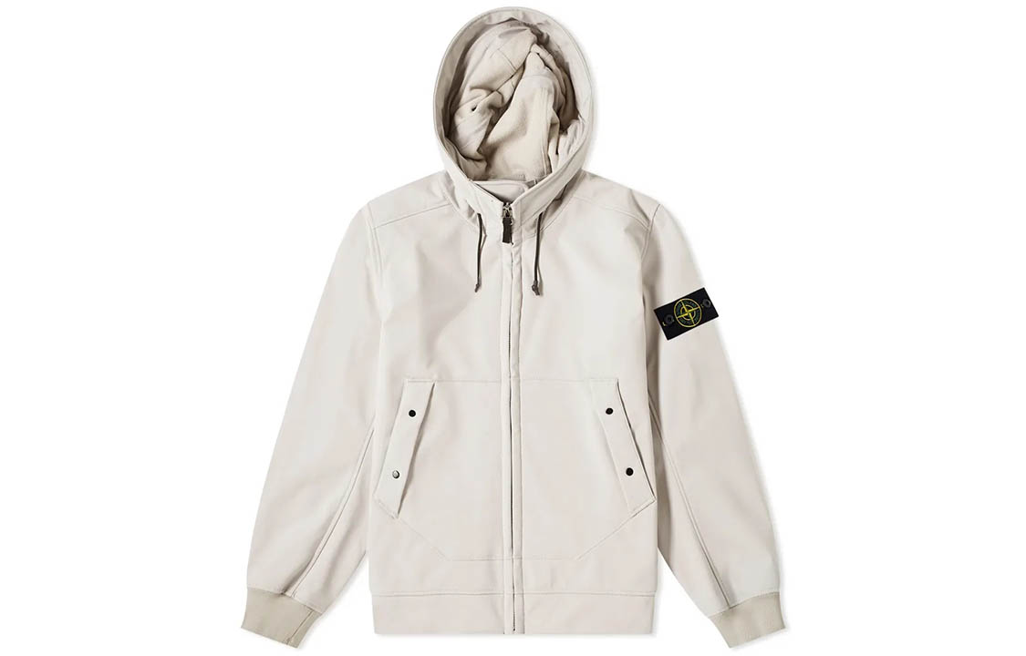 Stone Island Logo Hooded Lightweight Jacket Brown/Grey - 7315Q0122-V0092