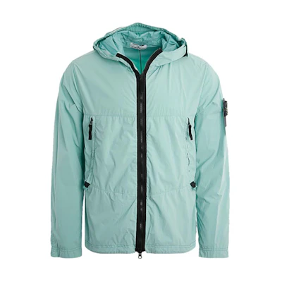 Stone Island Logo Hooded Zip-Up Jacket Mint Green - Style 741540131-V0044