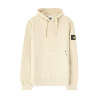 Stone Island Logo Hoodie Beige Long Sleeve Pullover 721564151-V0090