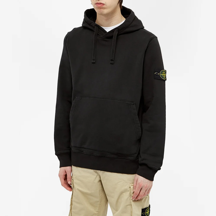 STONE ISLAND Logo Hoodie Black  Fall Collection. 741564151-V0029 圖 5