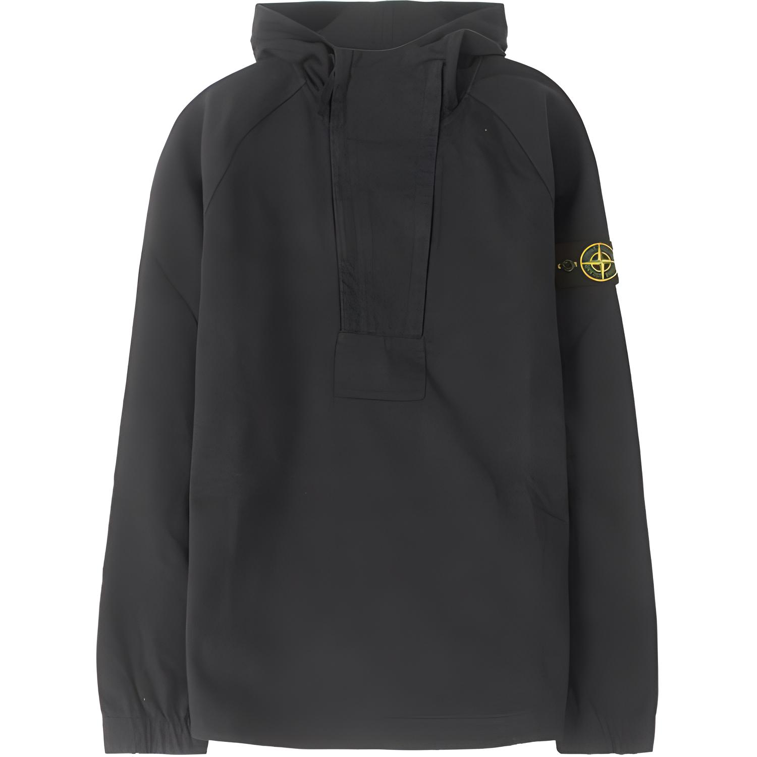 Stone Island Logo Hoodie Black Long-Sleeve 721561250-V0029